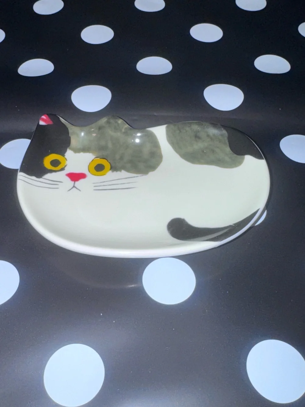 Ecouter Minette Ceramic Cat Trinket Dish Ring Holder Jewelry Tray